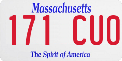 MA license plate 171CU0