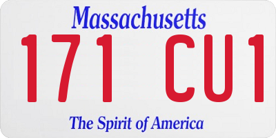 MA license plate 171CU1