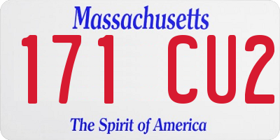 MA license plate 171CU2
