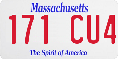 MA license plate 171CU4