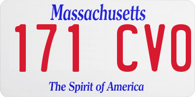 MA license plate 171CV0