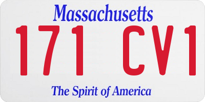 MA license plate 171CV1