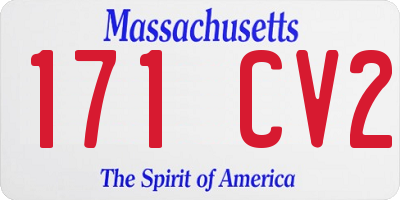 MA license plate 171CV2