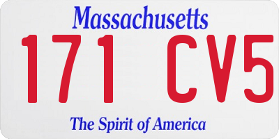 MA license plate 171CV5