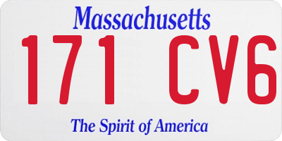 MA license plate 171CV6
