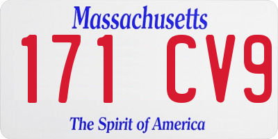 MA license plate 171CV9