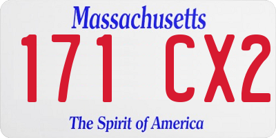 MA license plate 171CX2