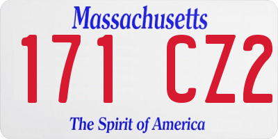 MA license plate 171CZ2