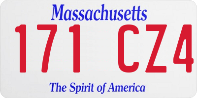MA license plate 171CZ4