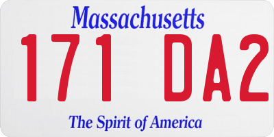 MA license plate 171DA2