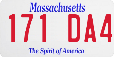 MA license plate 171DA4