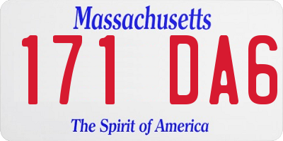 MA license plate 171DA6