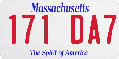 MA license plate 171DA7