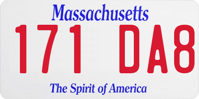 MA license plate 171DA8