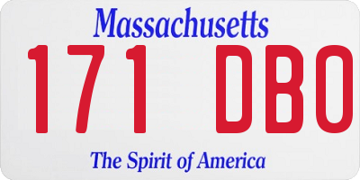 MA license plate 171DB0