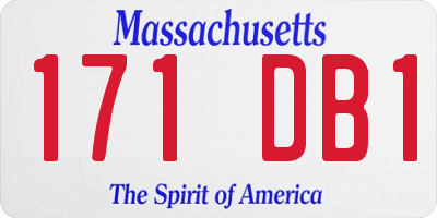 MA license plate 171DB1