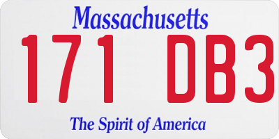 MA license plate 171DB3