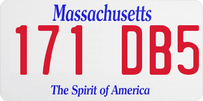 MA license plate 171DB5