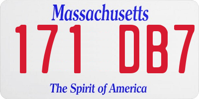 MA license plate 171DB7