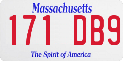 MA license plate 171DB9