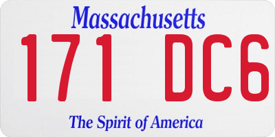 MA license plate 171DC6