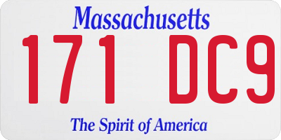 MA license plate 171DC9