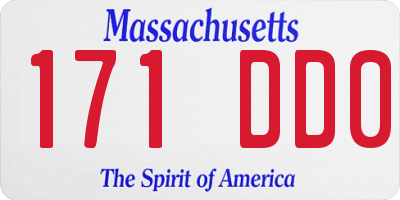 MA license plate 171DD0