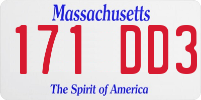 MA license plate 171DD3