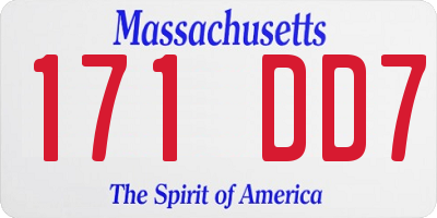MA license plate 171DD7