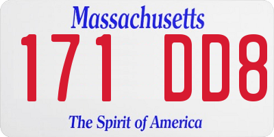 MA license plate 171DD8