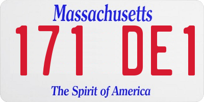 MA license plate 171DE1
