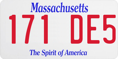MA license plate 171DE5