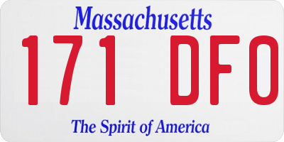 MA license plate 171DF0