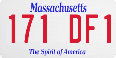 MA license plate 171DF1
