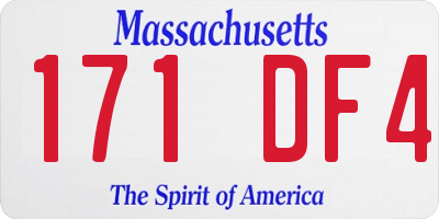 MA license plate 171DF4