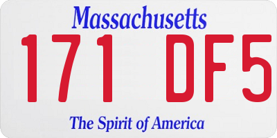 MA license plate 171DF5