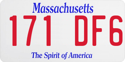 MA license plate 171DF6