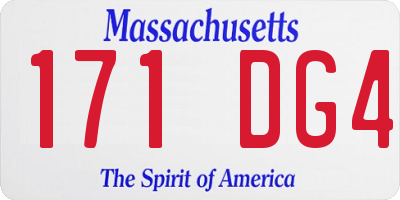 MA license plate 171DG4