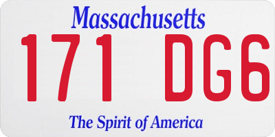 MA license plate 171DG6