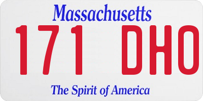 MA license plate 171DH0