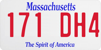 MA license plate 171DH4