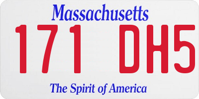 MA license plate 171DH5