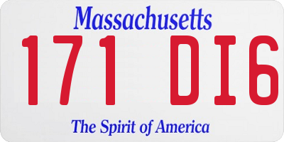 MA license plate 171DI6