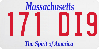 MA license plate 171DI9