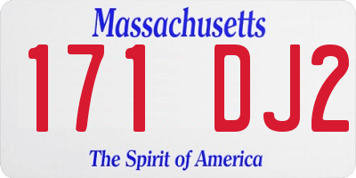 MA license plate 171DJ2