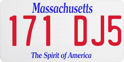 MA license plate 171DJ5