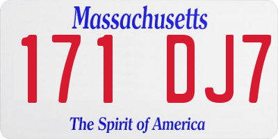 MA license plate 171DJ7