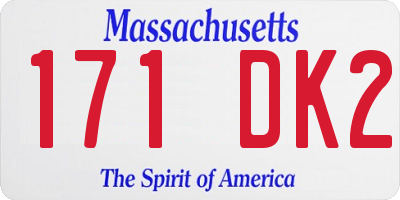 MA license plate 171DK2