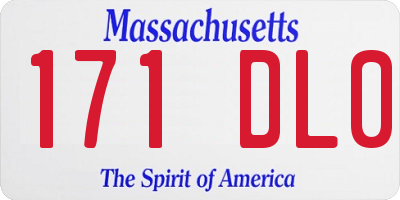 MA license plate 171DL0