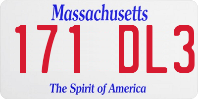 MA license plate 171DL3